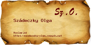 Szádeczky Olga névjegykártya